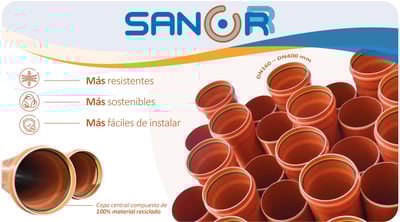 Molecor lanza SANOR® Recycled, la nueva tubería de PVC-O con un 60% de material reciclado para saneamiento