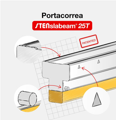 Las portacorreas STENslabeam 25T simplifican el montaje y refuerzan la seguridad en obra