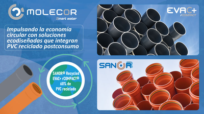Molecor avanza en economía circular con soluciones ecodiseñadas que integran PVC reciclado postconsumo