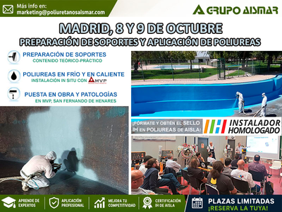 Grupo Aismar abre inscripciones para su formación "Preparación de soportes y poliureas"