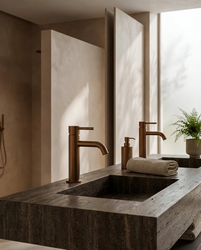 La grifería minimalista redefine el diseño del baño contemporáneo